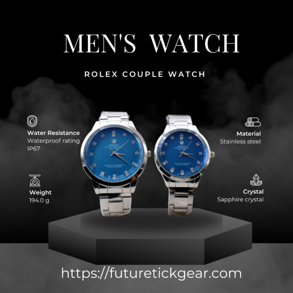 Rolex Couple Watch (Blue Dail)