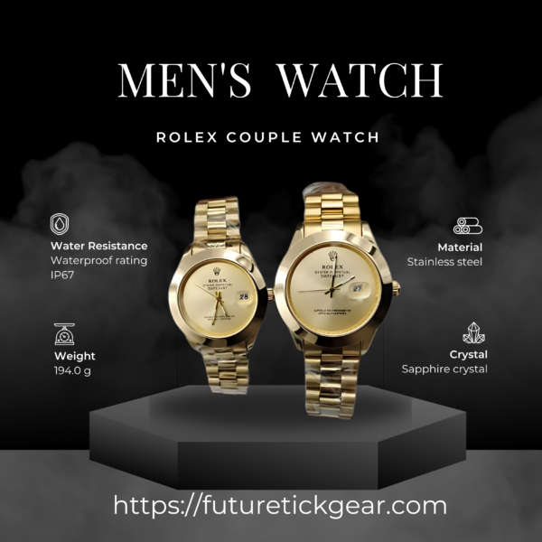 Rolex Couple Watch (Golden Color)