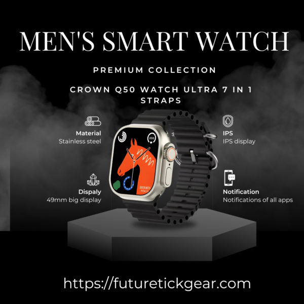 Crown Q50 watch Ultra 7 in 1 straps